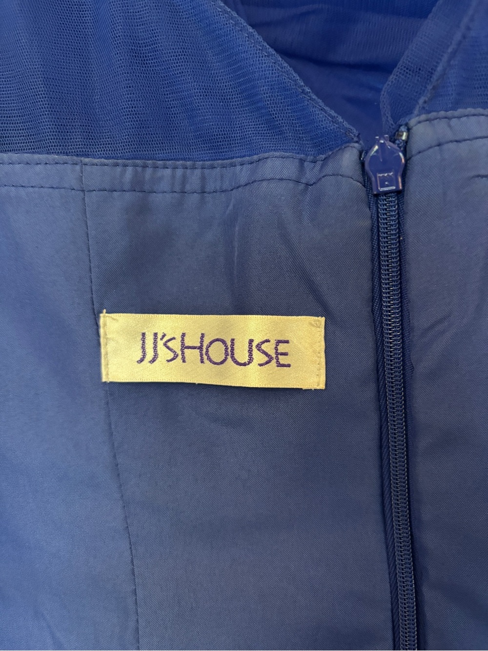 JJs House Royal Blue Cocktail Tulle Midi Dress Size 4-6 Prom Wiggle Dress Guest - Picture 6 of 12